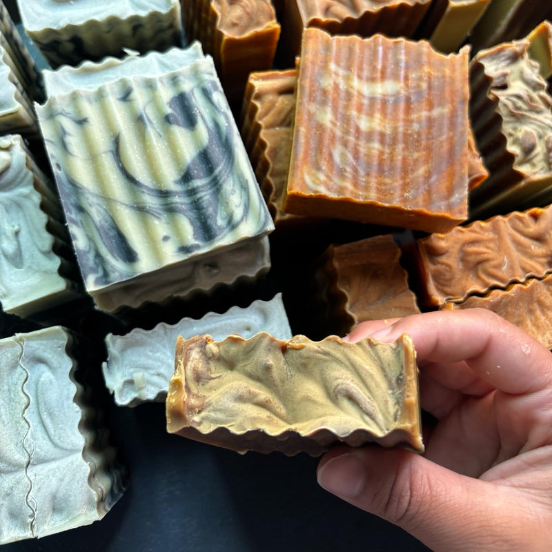 Thread & Crumb handmade fall tallow soap collection featuring assorted autumn soap bars