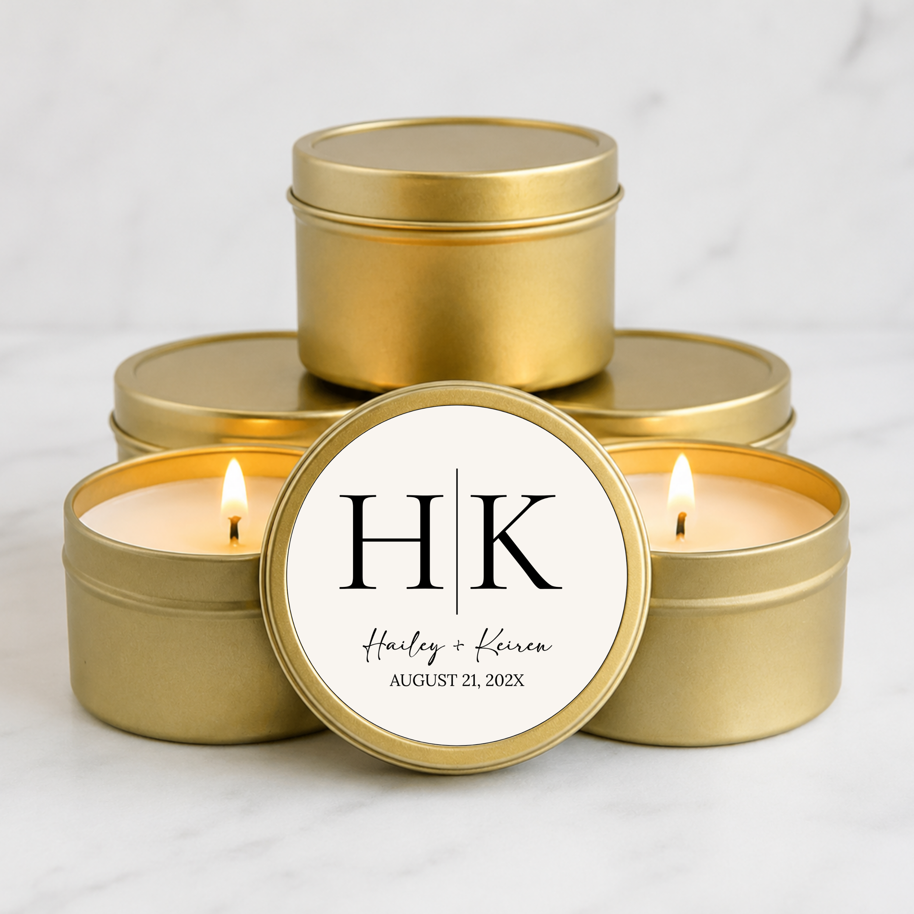 Personalized Classic Initial Wedding Favor Candle