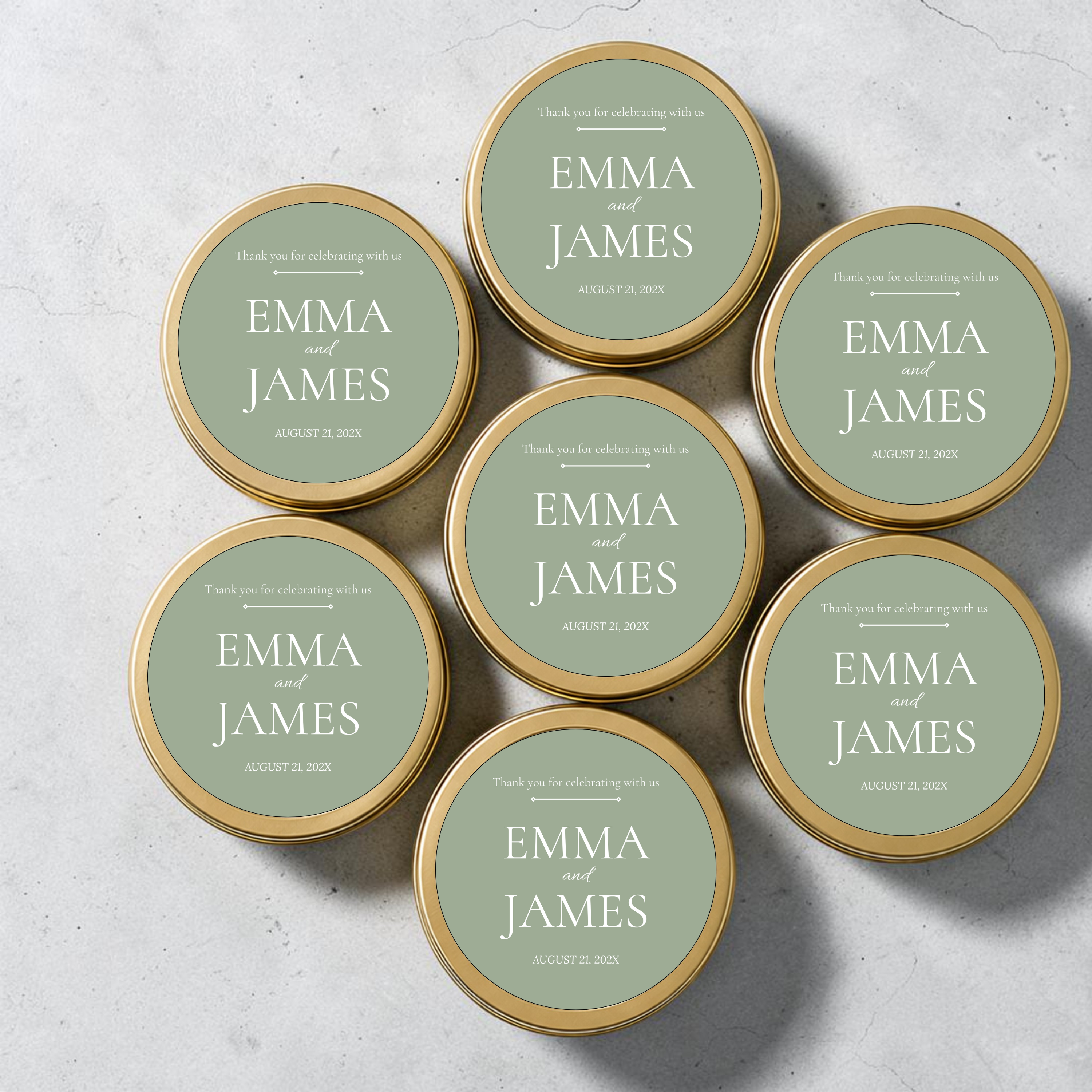 Personalized Couple Names Wedding Favor Candle