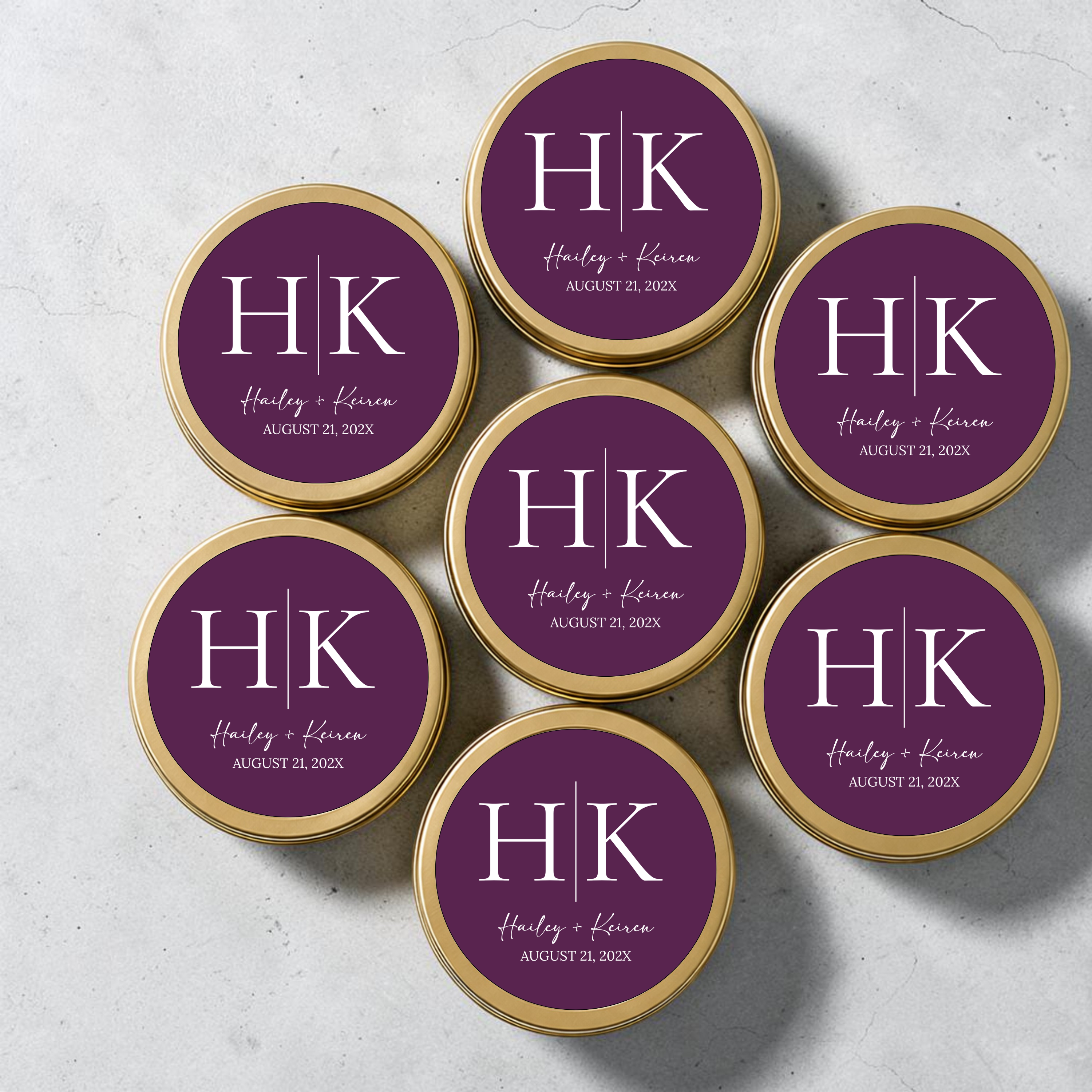 Personalized Classic Initial Wedding Favor Candle