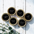 Wellness candle sampler with six mini beeswax and tallow candles